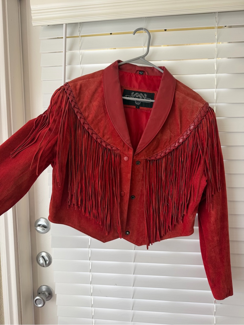 Red Fringe Suede Jacket - Women - Picture 2 of 4